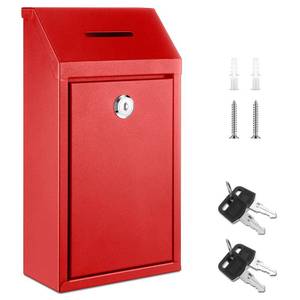 lot 2152 image: Yaocom Metal Money Box,Red,10.24 x 5.71 x 2.95 Inch,No Lid