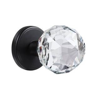 lot 2186 image: CLCTK Crystal Glass Door Knobs Interior, Black Door Knob for Hall and Closet (Passage, Matte Black)
