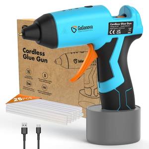 lot 2193 image: GoGonova Cordless Hot Glue Gun Kit, 2Ah Battery, Includes 25 Glue Sticks