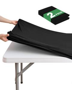 lot 2195 image: Fitted Card Table Covers Square Tablecloth, 34x34 Inch, Black, 2 Pack