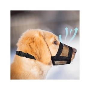 lot 2200 image: Evollax Dog Muzzle for Large Dogs - Air Mesh Muzzle for Large Sized Dog  Adjustable No Bark Dogs Muzzles for Scavenging Licking & Chewing  Prevent Biting  L 7.9 - 9.4