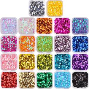 lot 2203 image: DIYASY 9800 Pcs 6MM Bulk Loose Sequins, Round Embroidery Sequins Cup Craft Sequin with Holes for DIY 22 Colors
