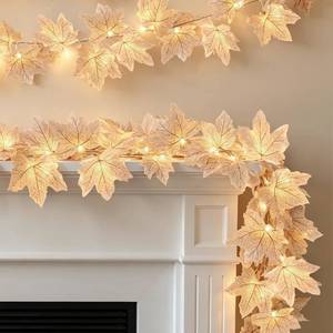 lot 2219 image: A 3 Pack Fall Garland with Lights, Total 19.5Ft 60LED Autumn String Lights