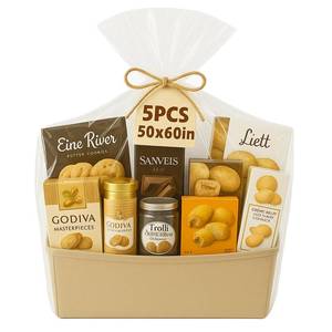 lot 2232 image: WIKDAY Extra Large Cellophane Wrap for Gift Baskets, 50x60 Inches, 5 PCS