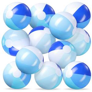 lot 3007 image: Realspring 24 Pcs Inflatable Pastel Beach Balls,Blue and White,10 Inch