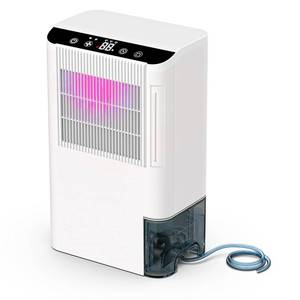 lot 3987 image: Dehumidifiers for Home, 2000 Sq.Ft Small Dehumidifier with 3.3ft Drain Hose, 2.5L Tank, Timer Sleep Mode, Portable Dehumidifier for Basement, Bedroom, Bathroom (Pearl White)
