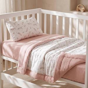 lot 3991 image: CrystalSylara 3 Pcs Muslin Cotton Baby Crib Bedding Set for Girls