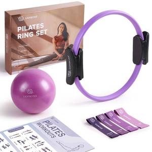 lot 3997 image: LIONSCOOL Pilates Ring Set 14 Magic Circle, 9 Mini Ball, Resistance Bands