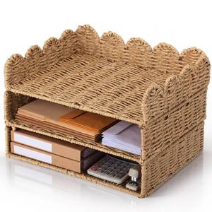 lot 3998 image: Pinkunn 3Tier Paper Scallop Stackable Paper Tray Turn in Tray Class