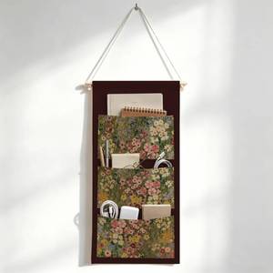lot 4006 image: IAXIC Canvas Wall Hanging Organizer with Pockets Fish Extender Hanging Pouch mpressionist Floral Door Closet Organizers Fabric Storage Pockets Wall Decoration