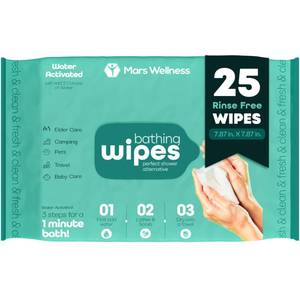 lot 4009 image: Latherz Rinse Free Bath Sponges - No Rinse Shower Wipes for Elderly
