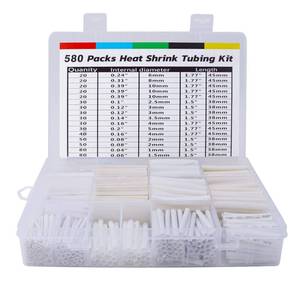 lot 4028 image: ASHINER 580PCS Durable Heat Shrink Tubing Kit - Ideal for Electric Insulation and Repairs with Convenient Storage Case, White