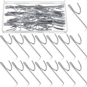 lot 4049 image: Jetec 50 Pieces Large Metal Drapery Pins Curtain Hooks Bulk, 2.8 x 0.7 Inch