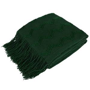 lot 4051 image: PAVILIA Emerald Green Knit Throw Blanket, Soft Knitted Farmhouse, 50x60