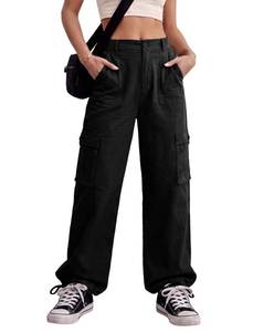 lot 4066 image: Baggy Cagro Pants for Women Drawstring Elastic Jogger Y2K Pants, SMALL