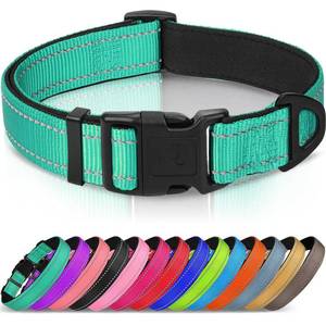 lot 4084 image: Joytale Reflective Dog Collar, Adjustable Neoprene Padded, Teal M