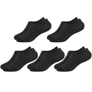 lot 4094 image: LO SHOKIM No Show Cotton Socks for Girls and Boys - Low Cut, Breathable, Non-Slip Short Socks for Kids - 5 Pairs (Black, M)