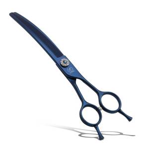 lot 4096 image: Fenice Peak Professional Dog Grooming Scissors Pet Curved Thinning Shears 7.0 Extremely Sharp Blades 440C Steel Thinning Scissors Durable Smooth Motion&Fine Cut for Dogs and Cats