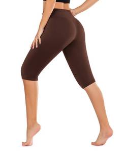 lot 4107 image: DHSO High Waisted Leggings for Women��FullKnee Length Capri Tummy Control, lxl