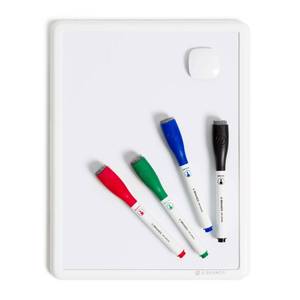 lot 4116 image: U Brands Contempo Magnetic Small Whiteboard, 8.5 x 11, White Modern Frame, Mini White Board for Students, Fridge and Locker Dry Erase Board, Includes 4 Markers & Magnet
