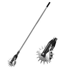 lot 5174 image: BARAYSTUS Wheel Rotary Edger Lawn Tool, Grass Edge Trimmer, Sidewalk Manual Lawn Edger, Strong 3 Sections Stainless Steel Handle with Cushion Grip, 58.3-Inch