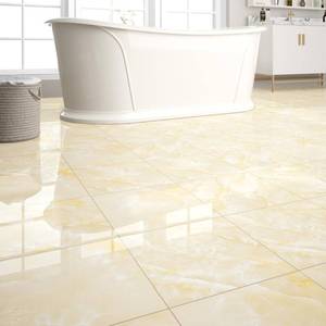lot 5213 image: 40-Pack Peel and Stick Floor Tiles Vinyl Floor 12 x 12 inch Self Adhesive Waterproof Flooring Planks DIY for Bathroom, Living Room, RV, Kitchen, Cover 40 Sq. Ft, Polish Ivory Beige Marble