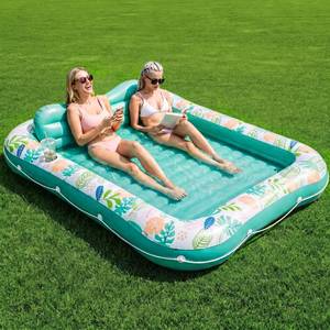 lot 5217 image: Stonful Inflatable Tanning Pool Lounger, 87 x 63, Extra Large, Green