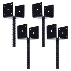 lot 5223 image: XYADX Concrete Fence Post Base 4x4 inches 4 Pack, Fence Post Anchor Holder Pergola Brackets
