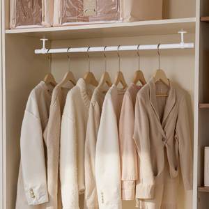 lot 5233 image: SUTINE Ceiling Mounted Closet Rods for Hanging Clothes, 17-67 inch White