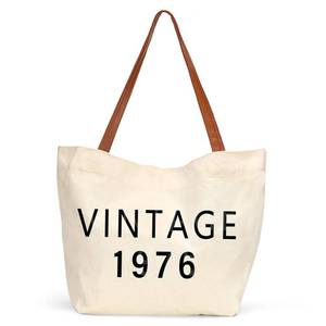 lot 6418 image: OWSUMER 50th Birthday Gifts for Her,50th Birthday Gifts for Women,Gift for 50 Year Old Woman,1976 Gift for Women,Mom, Wife, Sister, Friend-Vintage 1976 Canva Bag