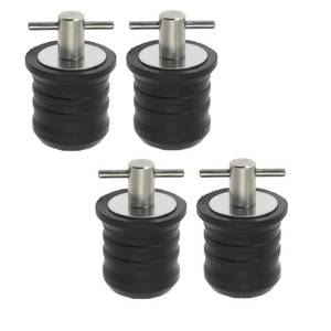 lot 6419 image: Nayciiy 4 Pcs Boat Plug Snap Plugs T Handle Boat Drain Plug Expandable Rubber Plugs with BrassStainless Steel Handle Marine Twist Plug Boat Accessories (Stainless Steel, 1.25 Inch)