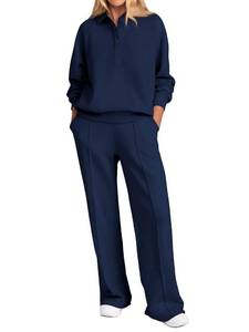 lot 6423 image: PRETTYGARDEN Women Fall 2 Piece Outfits Sweatsuits Lounge Sets(Navy,XL)