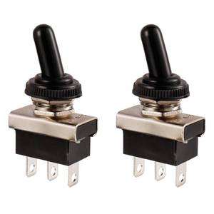 lot 6440 image: BOJACK Toggle Switch SPDT ON-ON 3 Terminal pin 12 VDC 25 A with Waterproof Cap for Auto Car 102 (Pack of 2)