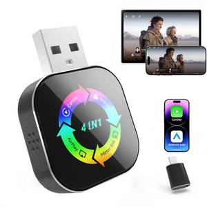 lot 6450 image: 2026 Upgraded Wireless Carplay Adapter, 4 in 1 Screen Mirroring Support Mirror LinkAirPlay for Apple CarPlay & Android Auto, Mini USBType-C Plug & Play Car Play Adapter, Wired to Wireless