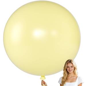 lot 6472 image: KALOR 36 Inch Giant Pastel Yellow Balloons, 6 Pack Large Round Pastel Yellow Latex Balloons for Anniversary, Birthday, Christmas, Wedding, Baby Shower Party Decorations