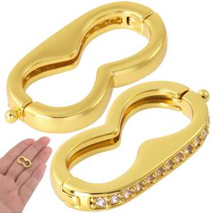 lot 6475 image: Incinkod 2 Pcs Necklace Shortener Clasp, 18K Gold Plated Brass Bracelet Adjuster Connector Clip with Secure Spring Lock, Rhinestone Chain Shortener for Necklace DIY Pearl Bead Jewelry Making Repair