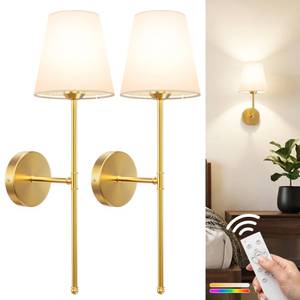 lot 7044 image: Wall Sconces Set of Two Rechargeable Cordless Wall Decor with Magnetic Bulb