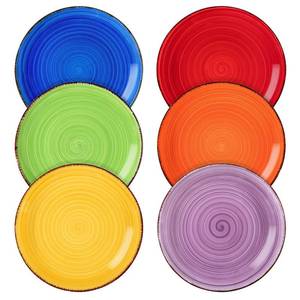 lot 7045 image: vancasso Bonita Muticolor Salad Plate Set of 6, 7.5 Inch Ceramic Dessert Plate, Dishwasher and Microwave Safe