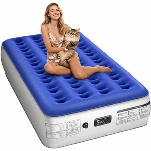 lot 7056 image: Xsleep Twin Air Mattress with Built in Pump Luxurious Comfort Raised Inflatable Mattress Twin Airbed Blow Up Mattress for Home and Guests 753913 Air Bed 2 Minutes Fast InflateDeflate 330 lbs Max