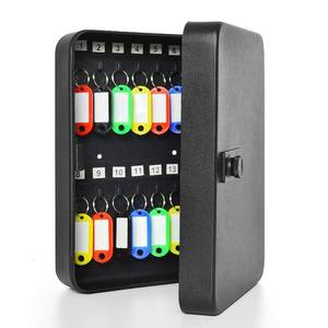lot 7059 image: Gonioa 28 Steel Key Cabinet Wall Mount Key Box with Code, Key Rings & Tags