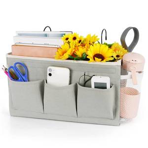 lot 7071 image: Bedside Caddy, Bedside Storage Bag Hanging Organizer for Bunk Dorm Bed Rail