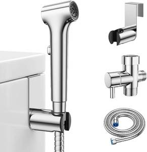 lot 8153 image: Handheld Bidet Sprayer for Toilet, Hurran Premium Muslim Shower Kit with Adjustable Water Pressure, Cloth Diaper Sprayer & Hose Set for Feminine Wash, Personal Hygiene, Chrome