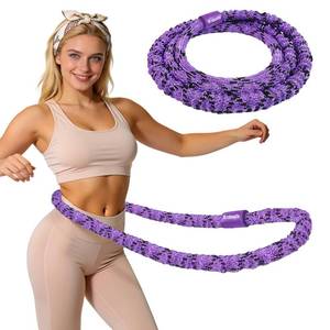 lot 8155 image: Brobantle Soft Fitness Spring Hoop for Women Weight Loss, 3.3 lbs Weighted Exercise Infinity Hoop, Foldable and Portable Hula Circle Hoops for Home Travel (Purple)