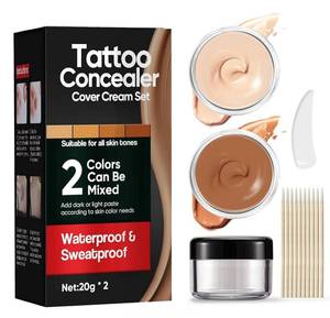 lot 8164 image: Tattoo Cover Up Makeup, Waterproof Long Lasting Full Tattoo Coverage Makeup Cream for Body and Face, Natural Matte Finish, Long-Lasting, Dark and Light Nude Duo Tones