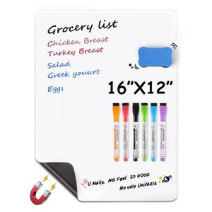 lot 8172 image: MaxGear Magnetic Dry Erase Board for Fridge, 16 x 12 Inch, Markers Included