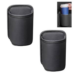 lot 8179 image: Heyzidu Car Door Cup Holder, Clip On Waterproof Car Window Cup Holder, Multifunctional Leather Door Storage Pocket, Universal Auto Interior Organizer Accessories for Most Cars (Black)
