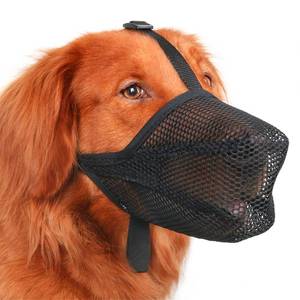 lot 8180 image: Mayerzon Dog Muzzle, Patented Soft Mesh Muzzle for Scavenging  Black, M