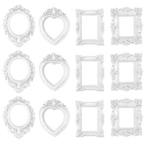 lot 8184 image: YBEATY 12 Pcs Mini Vintage Picture Frames Small Baroque Antique Resin Jewelry Frame Miniature Rectangle Display Table Wall Hanging Frames DIY Photo Holiday Party Wedding Decoration for Christmas