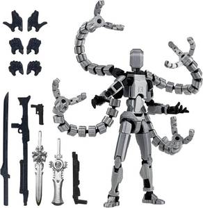 lot 8211 image: PkghoKids Assembly Completed T 3D Printed Dummy Robot 13 Action Figure Lucky Multi-Articular,Upgraded Tight Joints,Collectors Desktop Ornament Dynamic Modeling (Gray, 7.2 Inch)