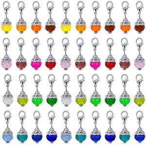 lot 8215 image: 40 Pcs Crystal Dangle Charms Teardrop Beads for Jewelry Making, Assorted Colors